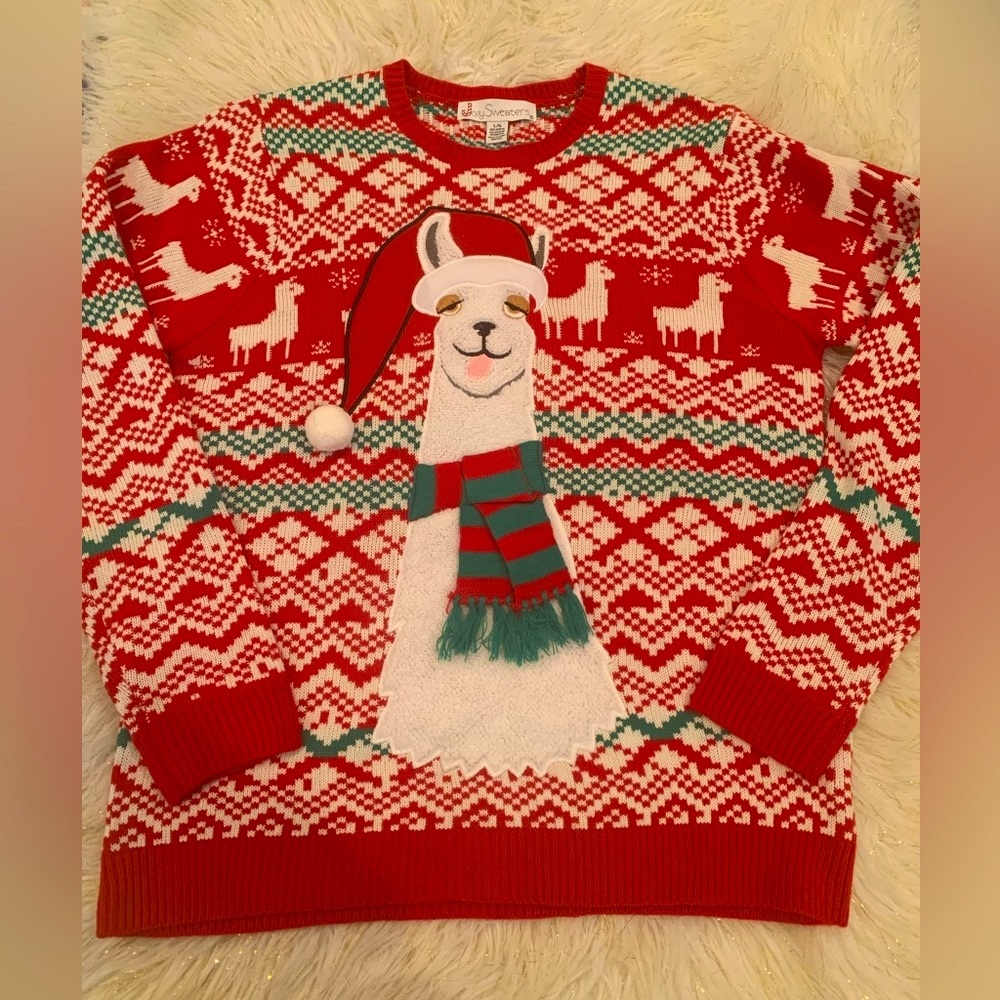 Jolly Sweaters llama Ugly Christmas Sweater